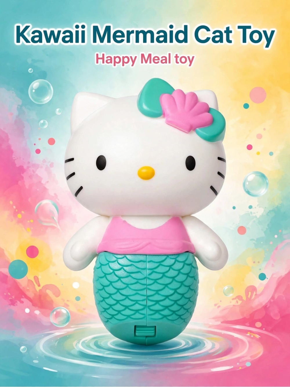 Hello Kitty Mermaid Figure - White, Pink & Teal